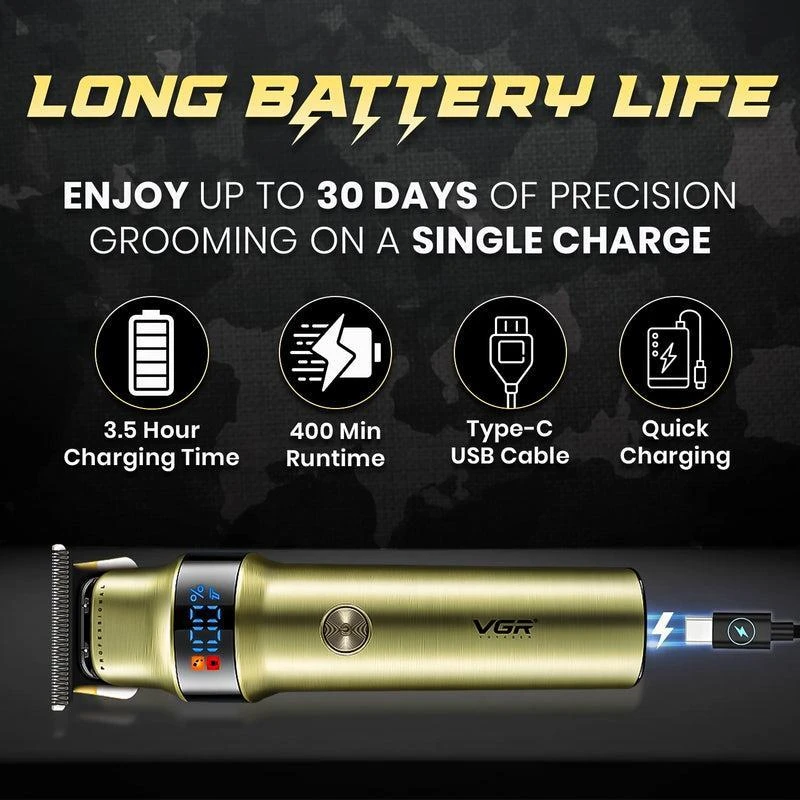ماشین اصلاح موی سر و صورت و بدن شارژی وی جی آر مدل V-991 - تصویر 4