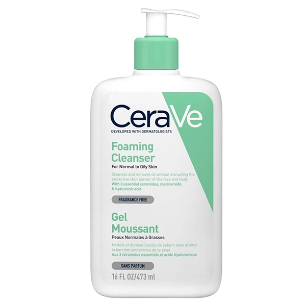 شوینده فومینگ صورت بدون عطر سراوی برای پوست چرب و نرمال 473ml